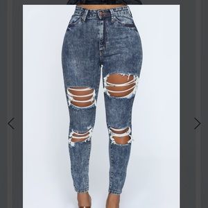 Fashion Nova Fly Me Out Skinny Jeans - Dark Denim